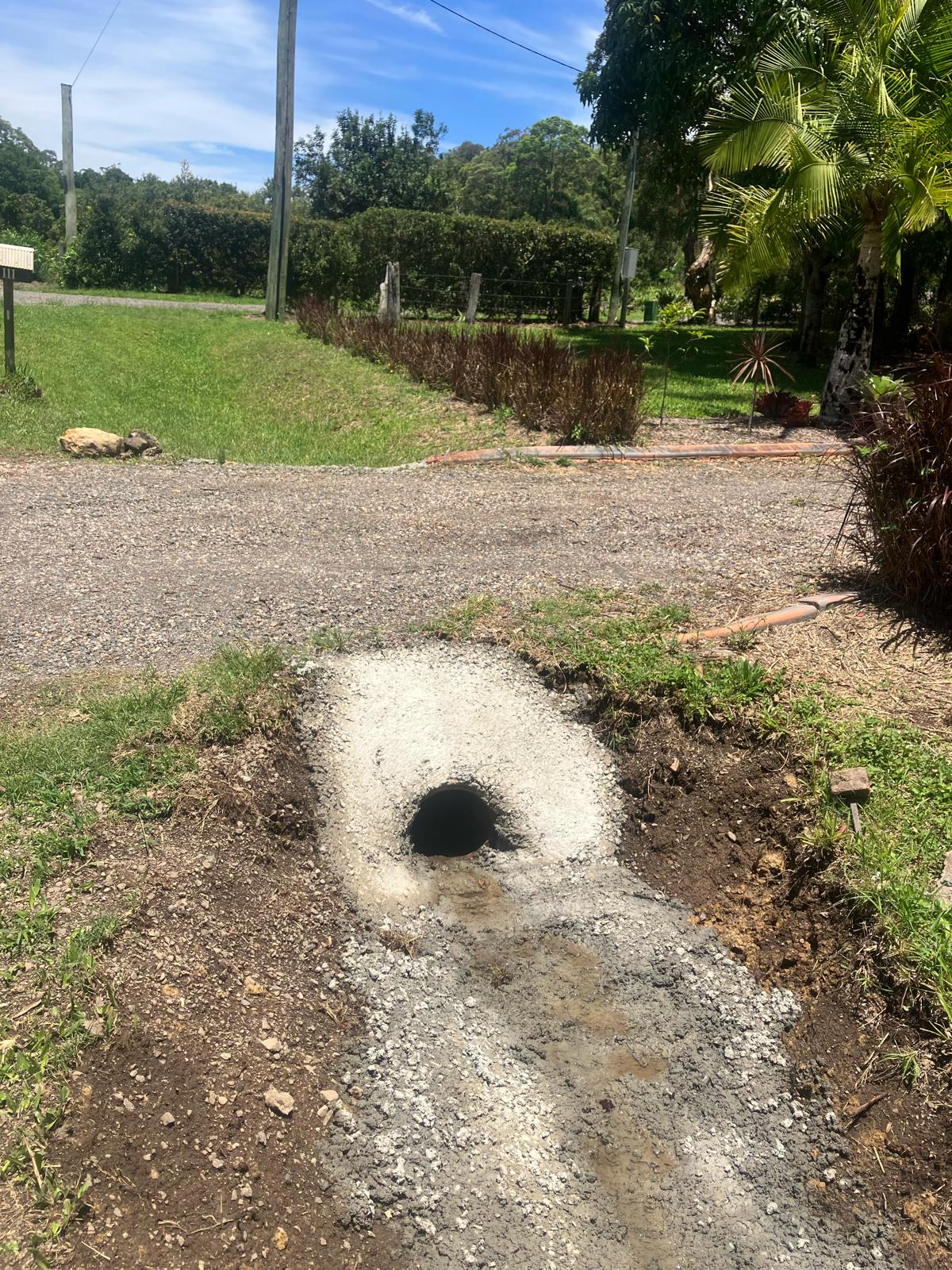 Culvert drainage outlet completed by Scapem8
